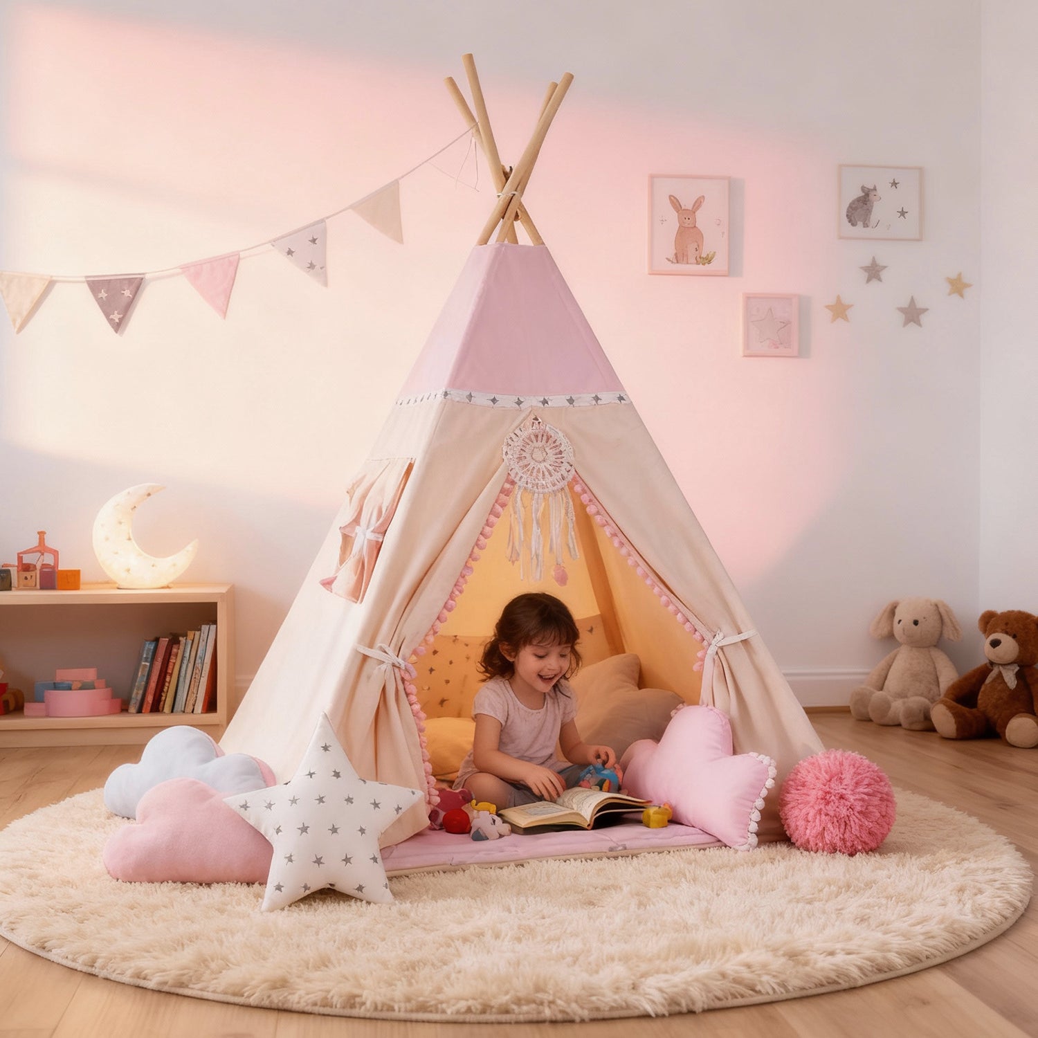tipi fille chambre enfant rose 8 ans